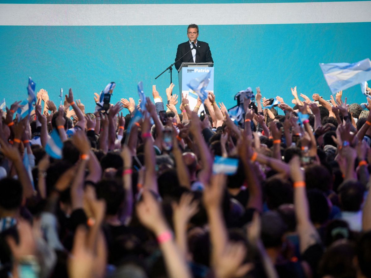 Foto: Sergio Massa, en el acto presidencial del 22 de octubre. (Reuters/Mariana Nedelcu)