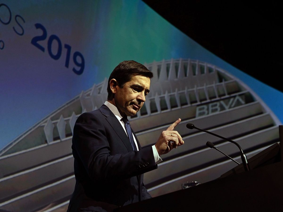 Foto: Carlos Torres, presidente de BBVA, en la presentación de resultados de 2019. (EFE/Fernando Villar)