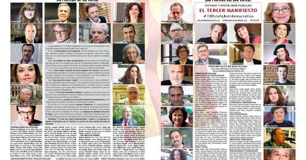Foto: Primer manifiesto publicado a doble página en 'El País'