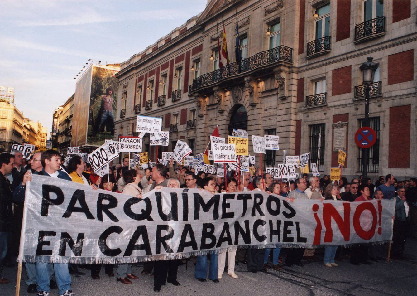 Protestas contra los parquímetros en Carabanchel en 2006 y 2007. (FRAVM)