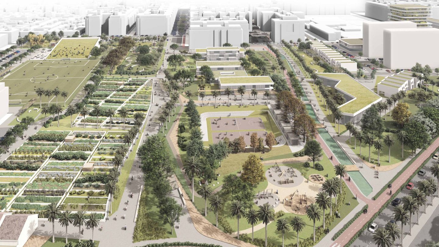 La almendra central del PAI de Benimaclet de Metrovacesa concentrará las zonas verdes y dotacionales.  