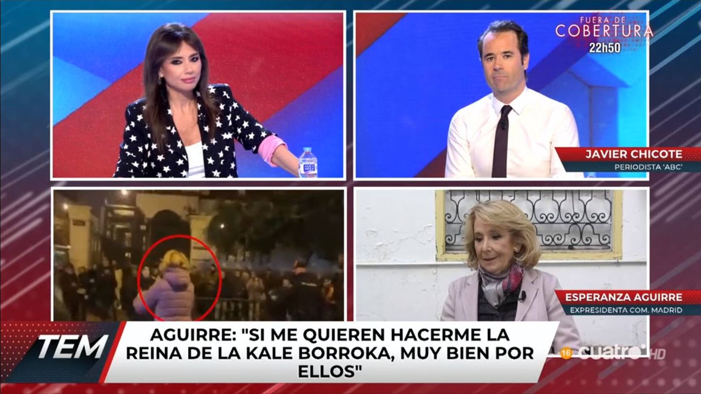 Esperanza Aguirre y Marta Flich, en 'Todo es mentira'. (Mediaset)