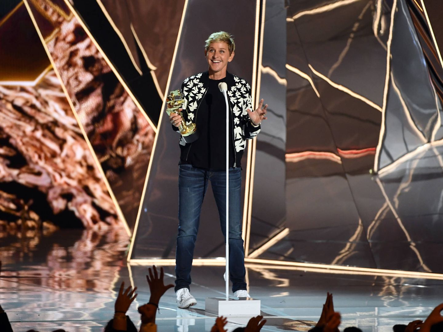 Ellen DeGeneres recibiendo un reconocimiento (Getty)