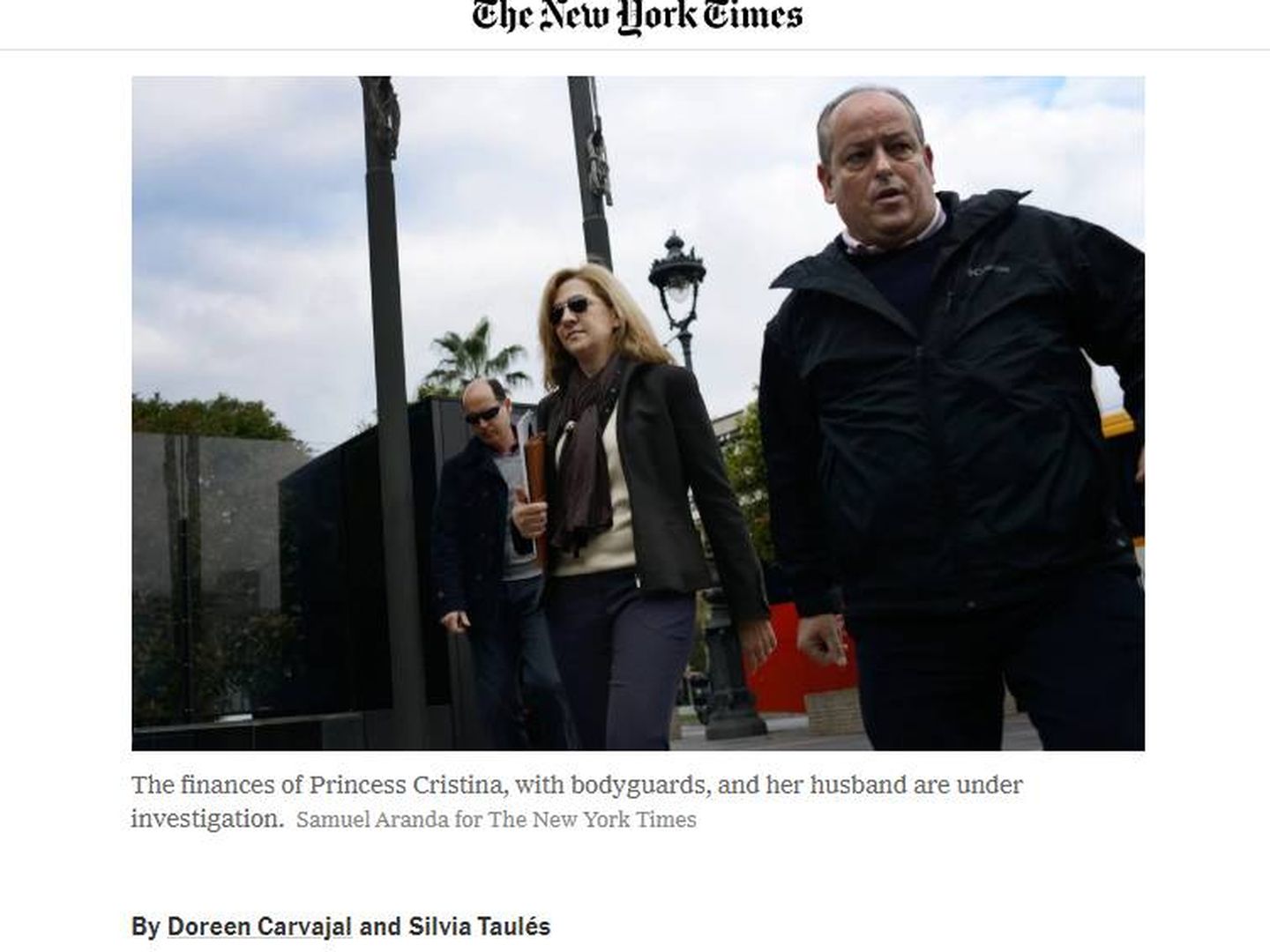 La infanta Cristina y Nóos, en 'The New York Times'. 