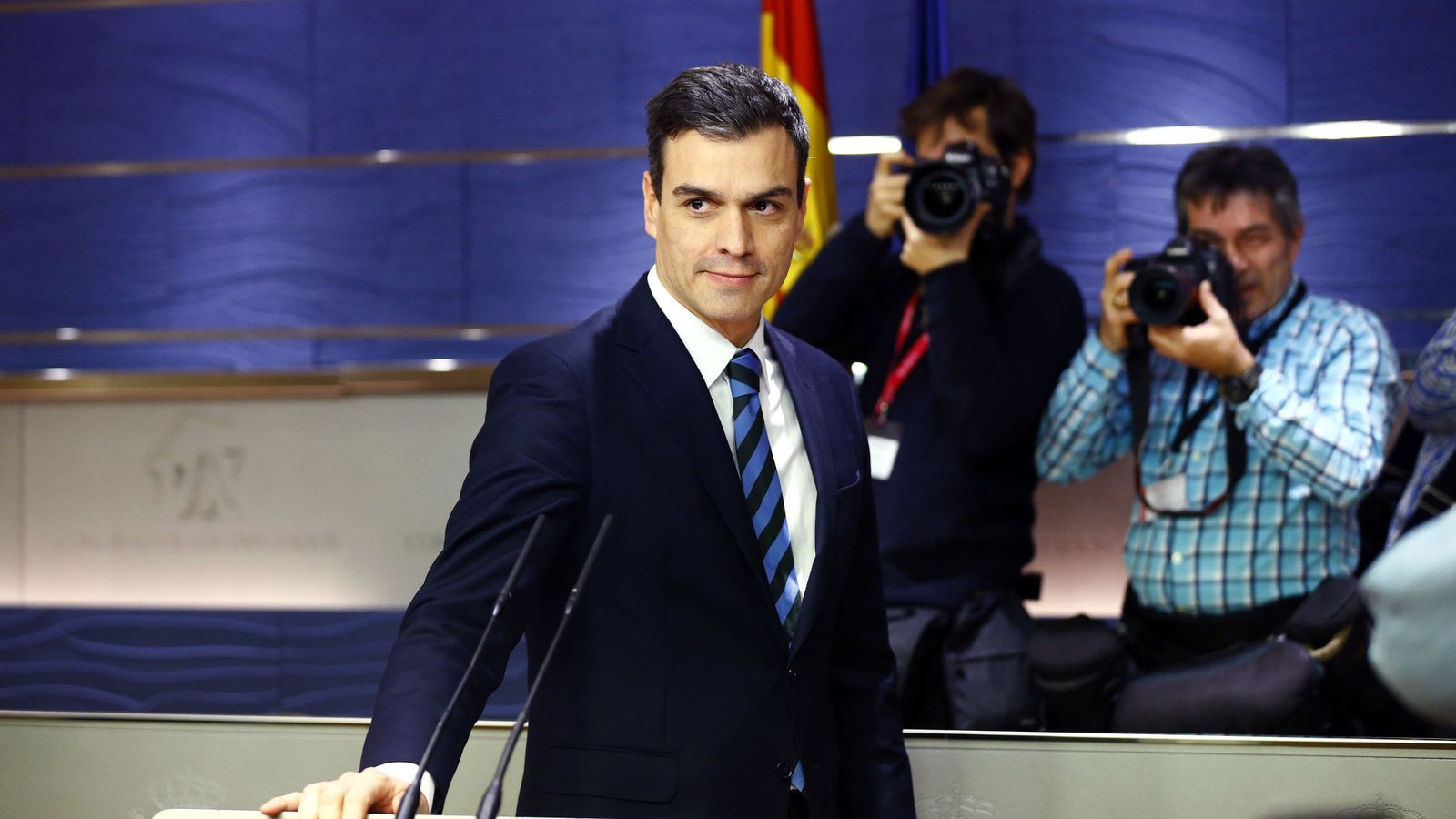 Foto: Pedro Sánchez, durante la rueda de prensa que ofreció el pasado día 16. (EFE)