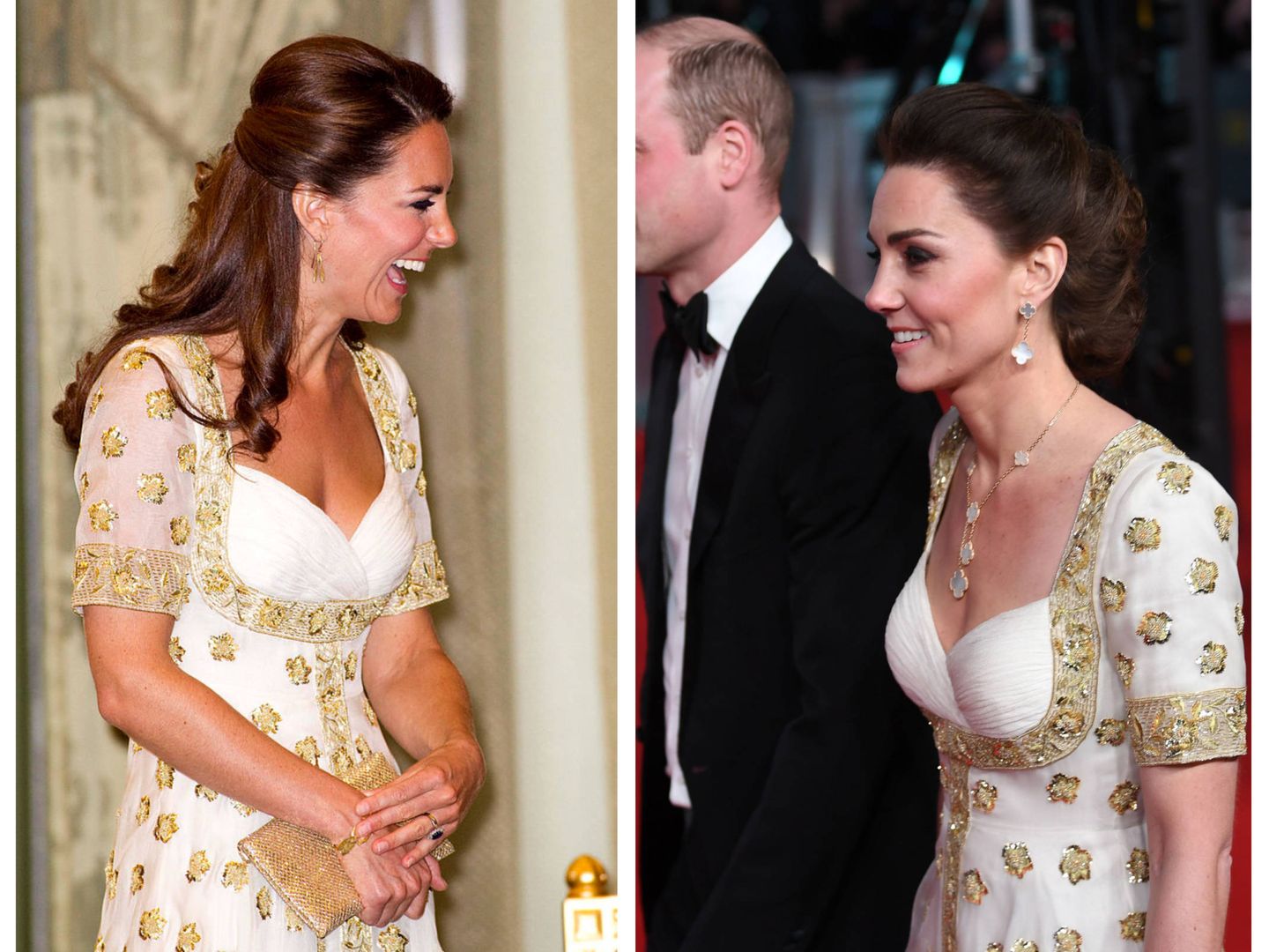El detalle de las mangas en el vestido de Kate Middleton. (Getty / EFE)