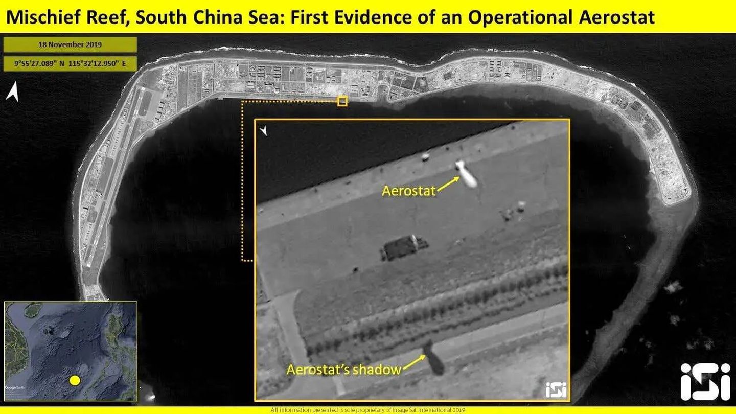 Primera evidencia de un sistema de radar aéreo chino, en 2019. (Imagesat)