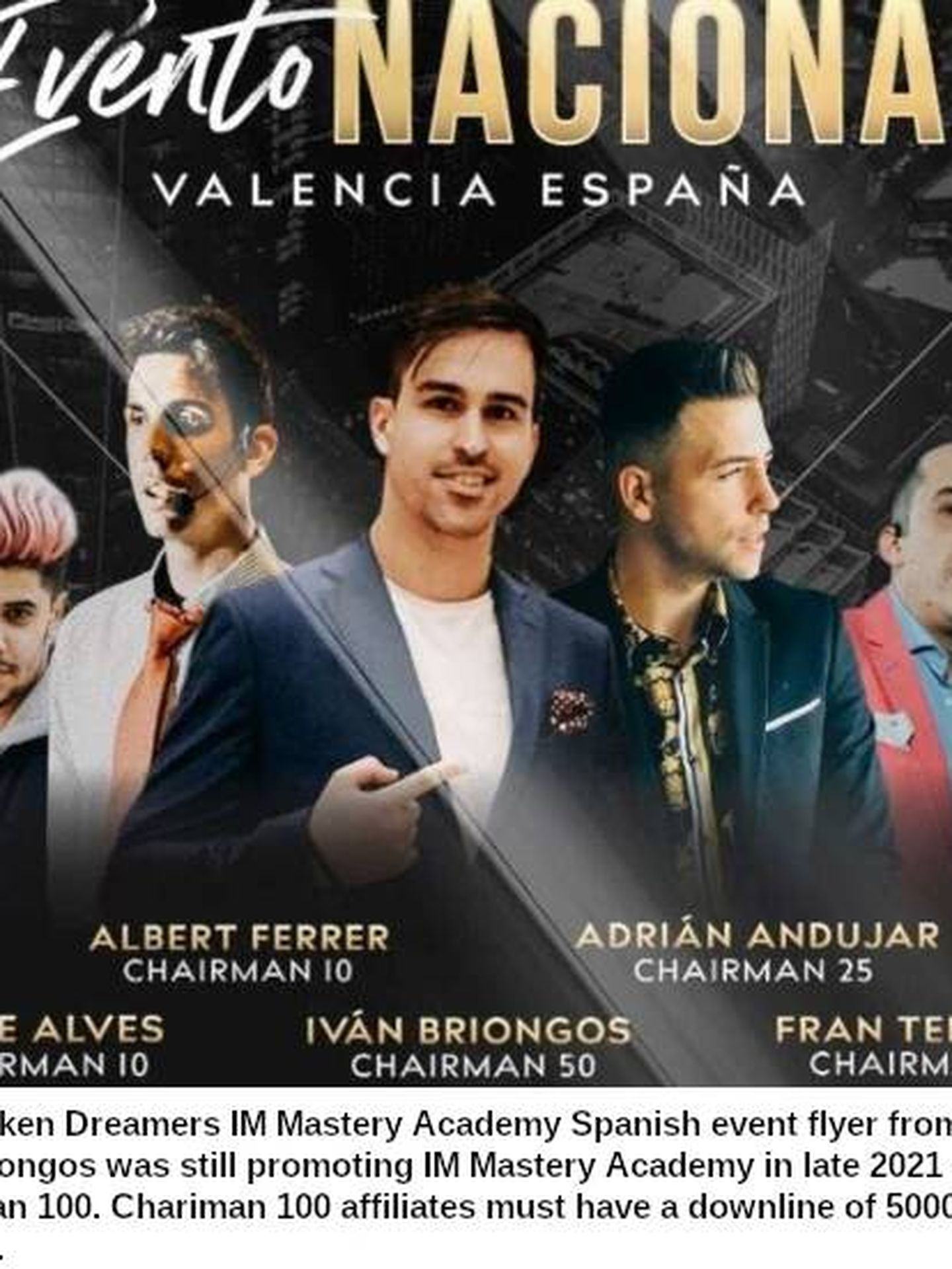 Cartel promocional de otro evento en Valencia