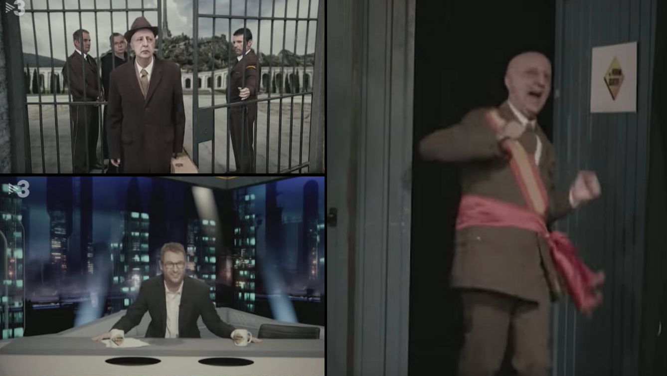 Fotogramas del programa de sátira política 'Polònia', con Franco como personaje estrella. (TV3)