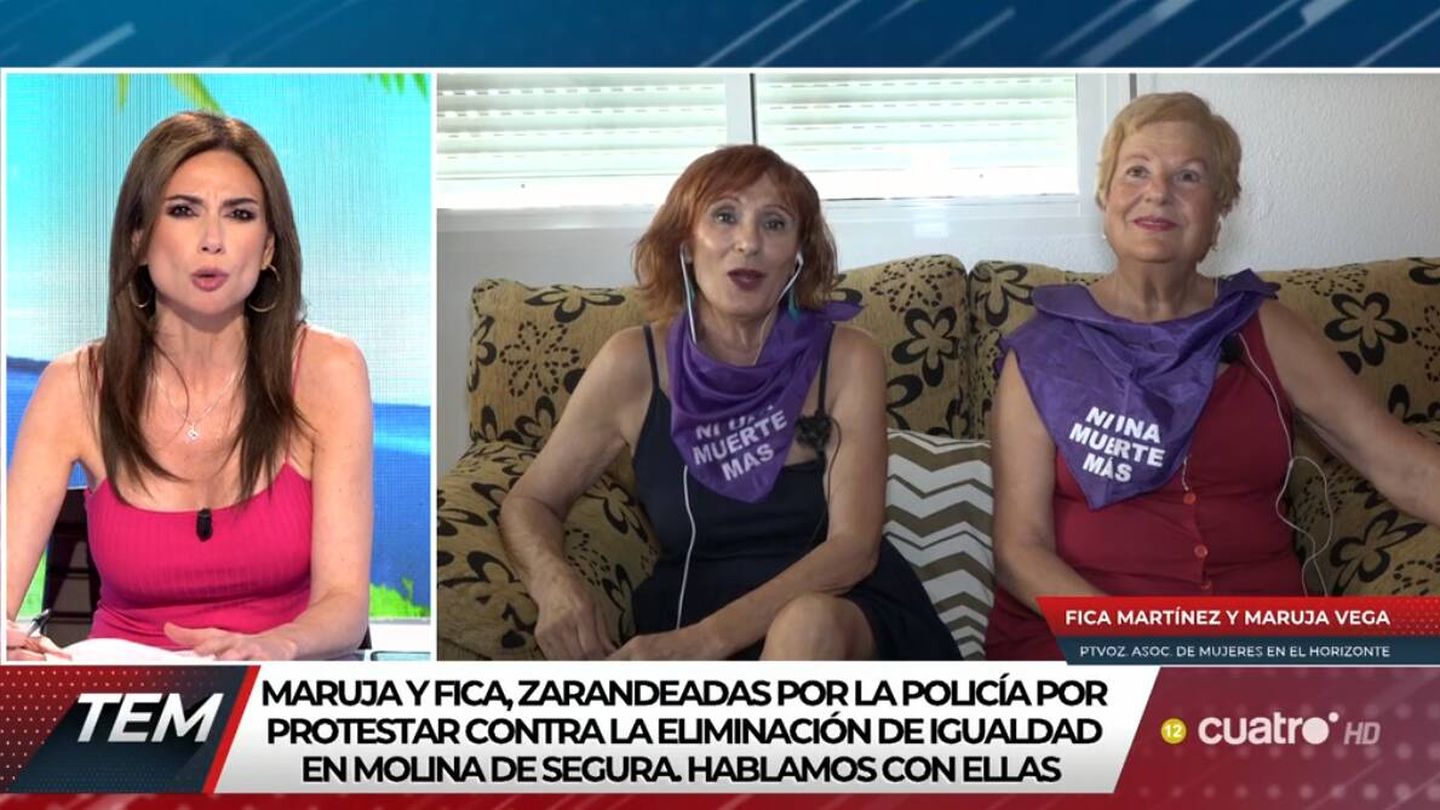 Marta Flich junto a Fica Martínez y Maruja Vega en 'Todo es mentira'. (Mediaset)