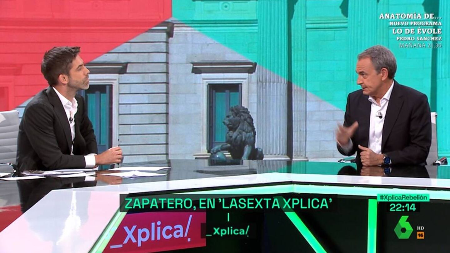 José Yélamo junto a José Luis Rodríguez Zapatero en 'La Sexta Xplica'. (Atresmedia)