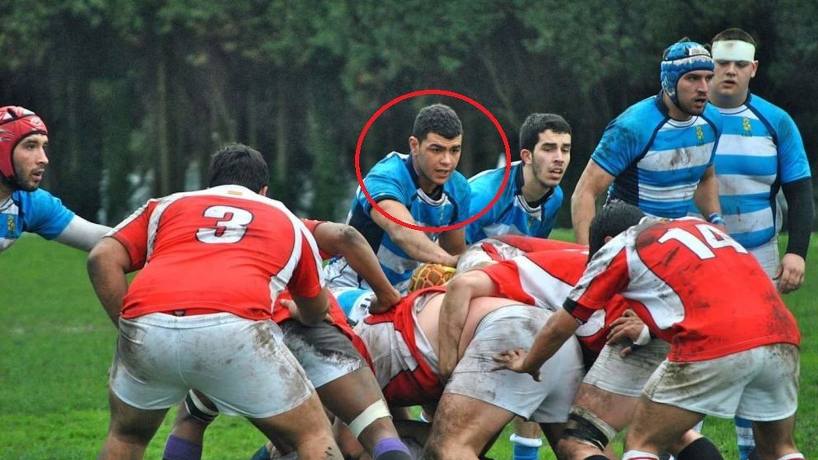 Foto: Driss El Mokarrabe, en un partido de la selección gallega.