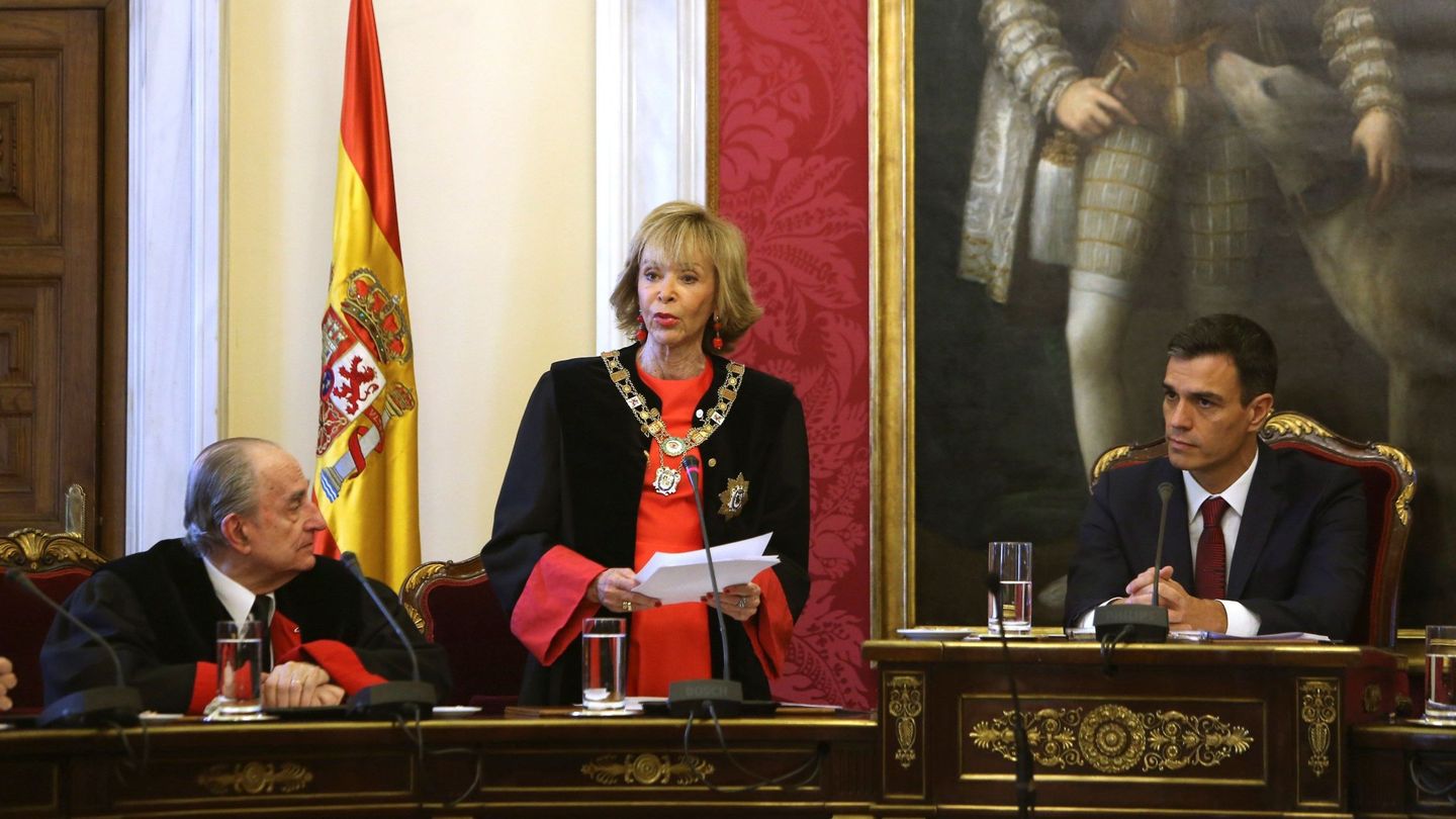 María Teresa Fernández de la Vega, durante su intervención tras la promesa de su cargo como presidenta del Consejo de Estado, este 5 de julio en Madrid. (EFE)