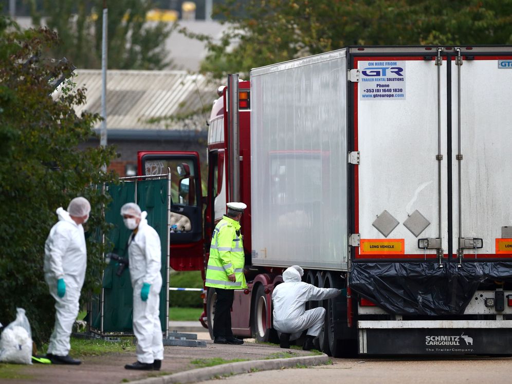 Foto: El camión donde se han encontrado 39 cadáveres esta semana en Essex, Reino Unido. (Reuters)