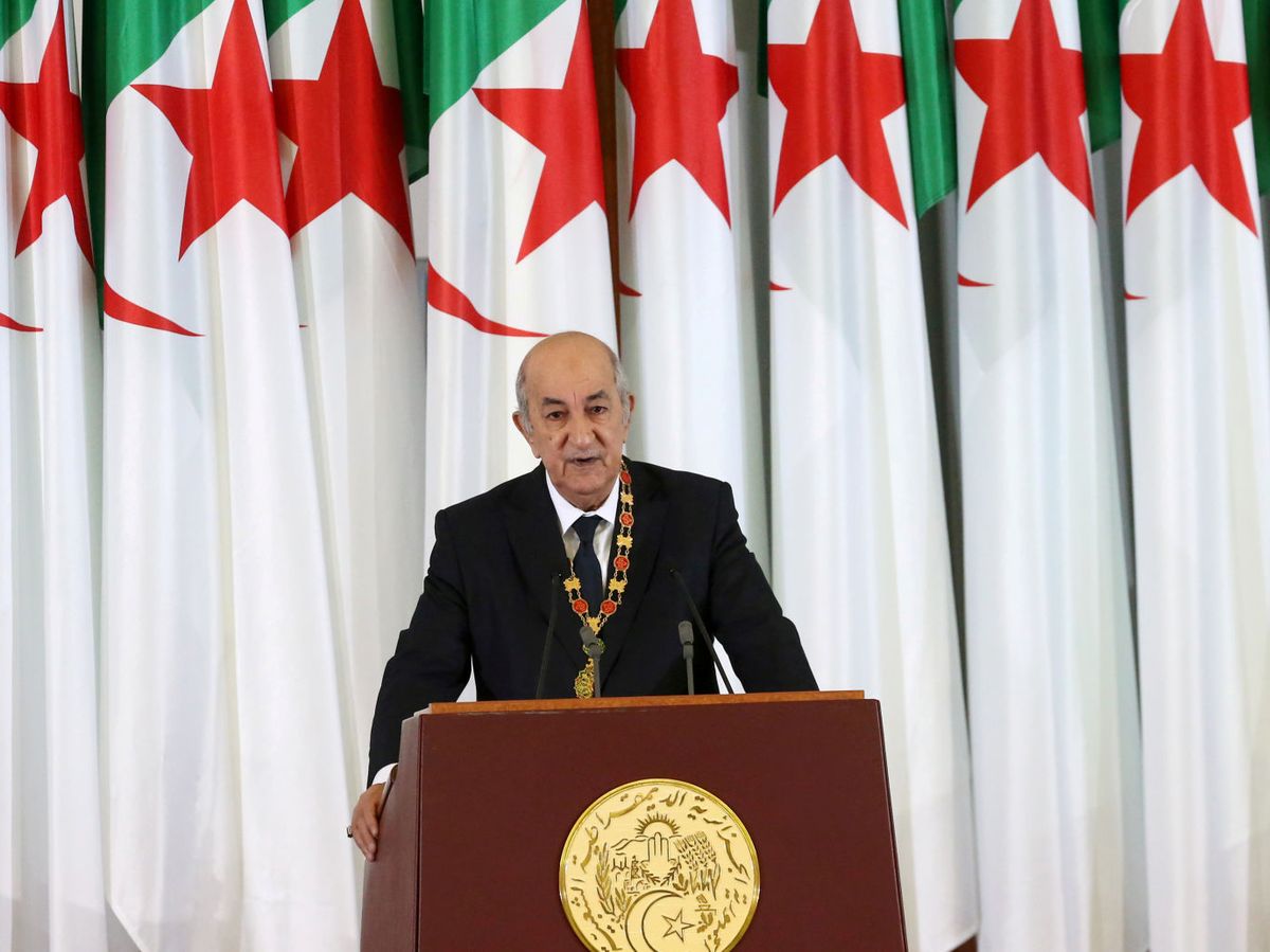 Foto: Abdelmadjid Tebboune, presidente argelino, durante la ceremonia de juramento de su cargo. (Reuters)