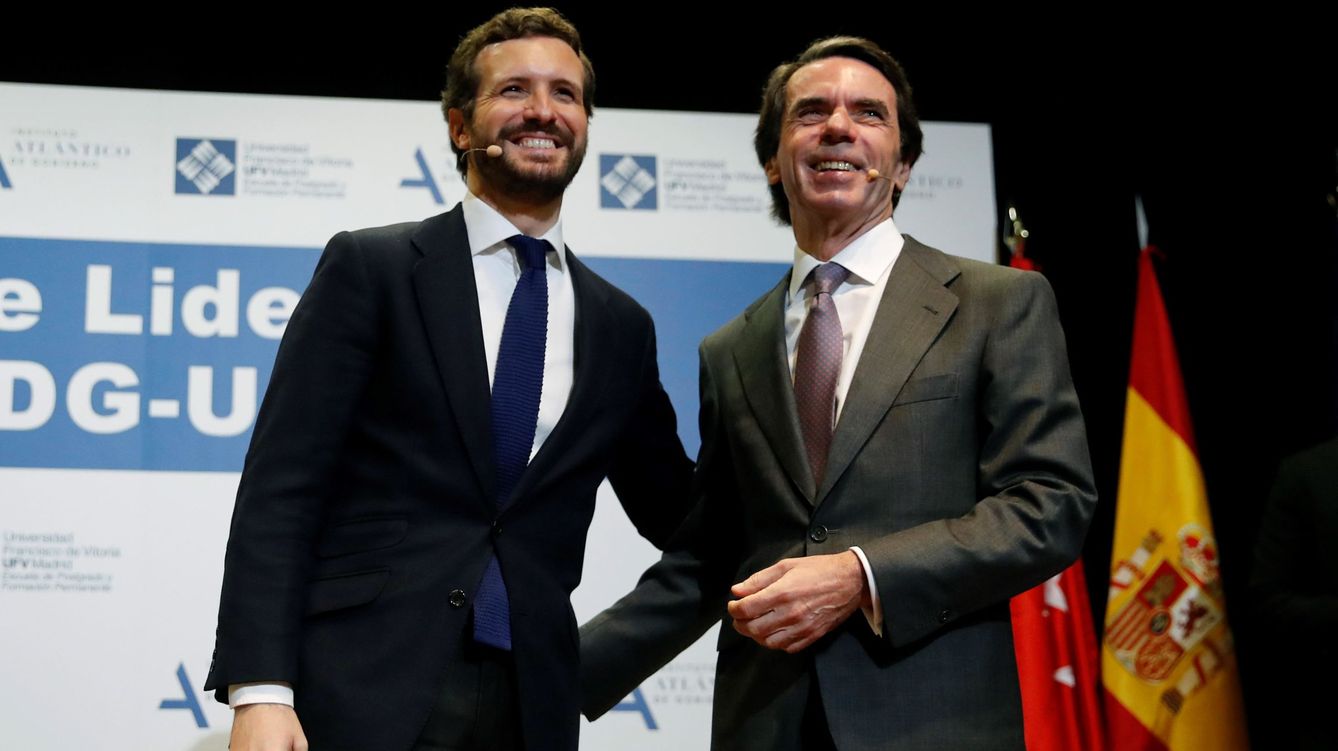 Foto: El presidente del PP, Pablo Casado, y el expresidente del Gobierno José María Aznar. (EFE)