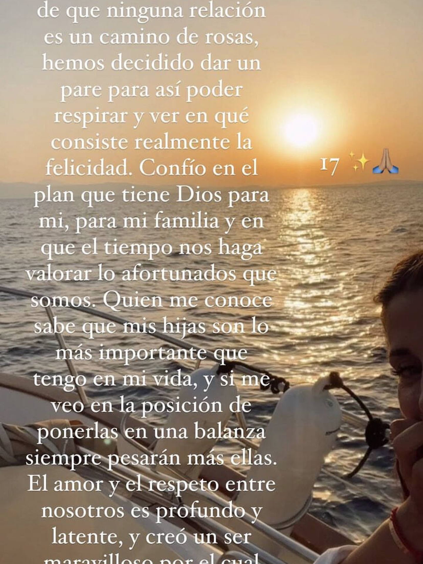 El comunicado de Elena Tablada. (Instagram/@hellentablada)