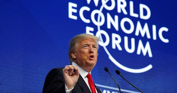 Foto: El presidente de EEUU durante su intervención en el Foro de Davos. (Reuters)