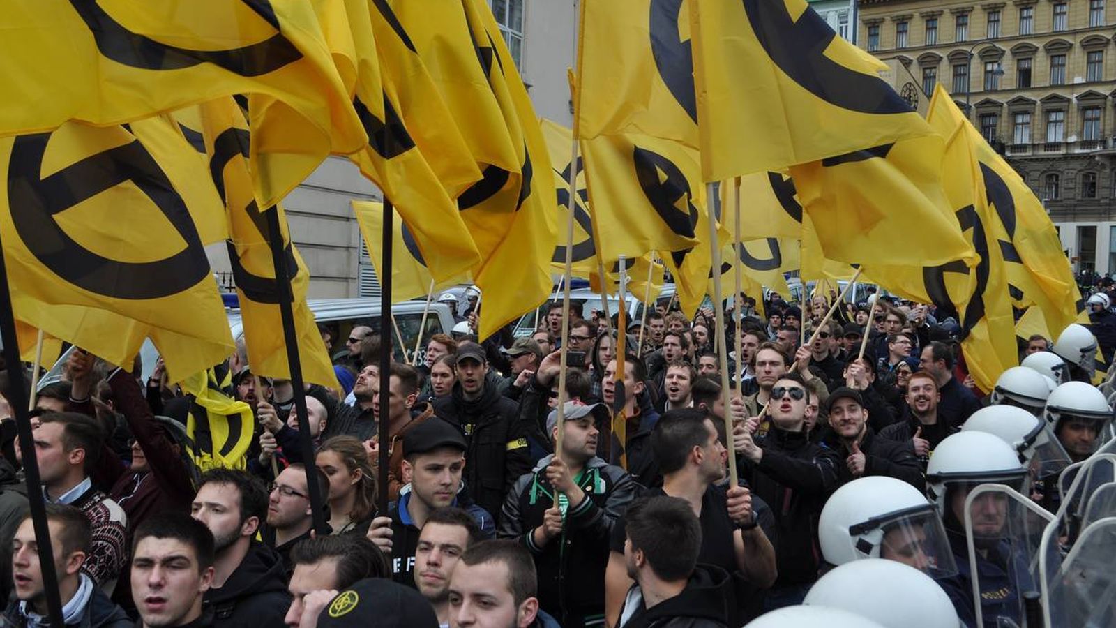 Foto: Manifestación de Movimiento Identitario por Europa en Viena, mayo de 2014 (Foto: Web de Identitäre Bewegung)