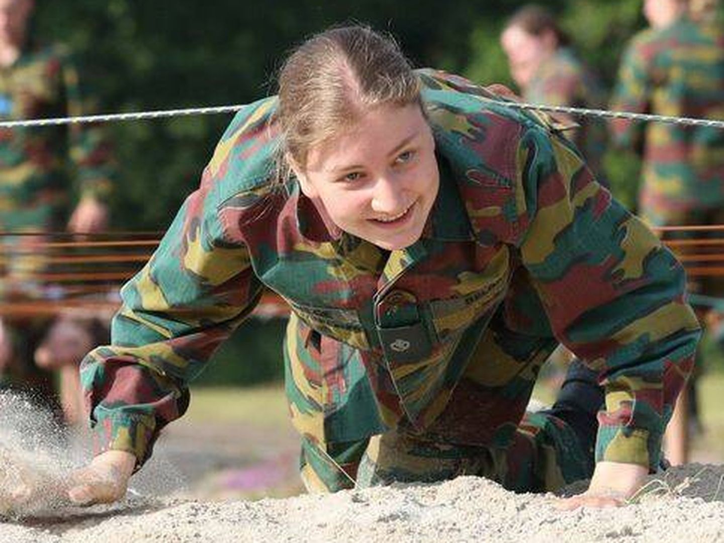  La princesa Elisabeth de Bélgica, durante su entrenamiento militar. (Casa Real de Bélgica)