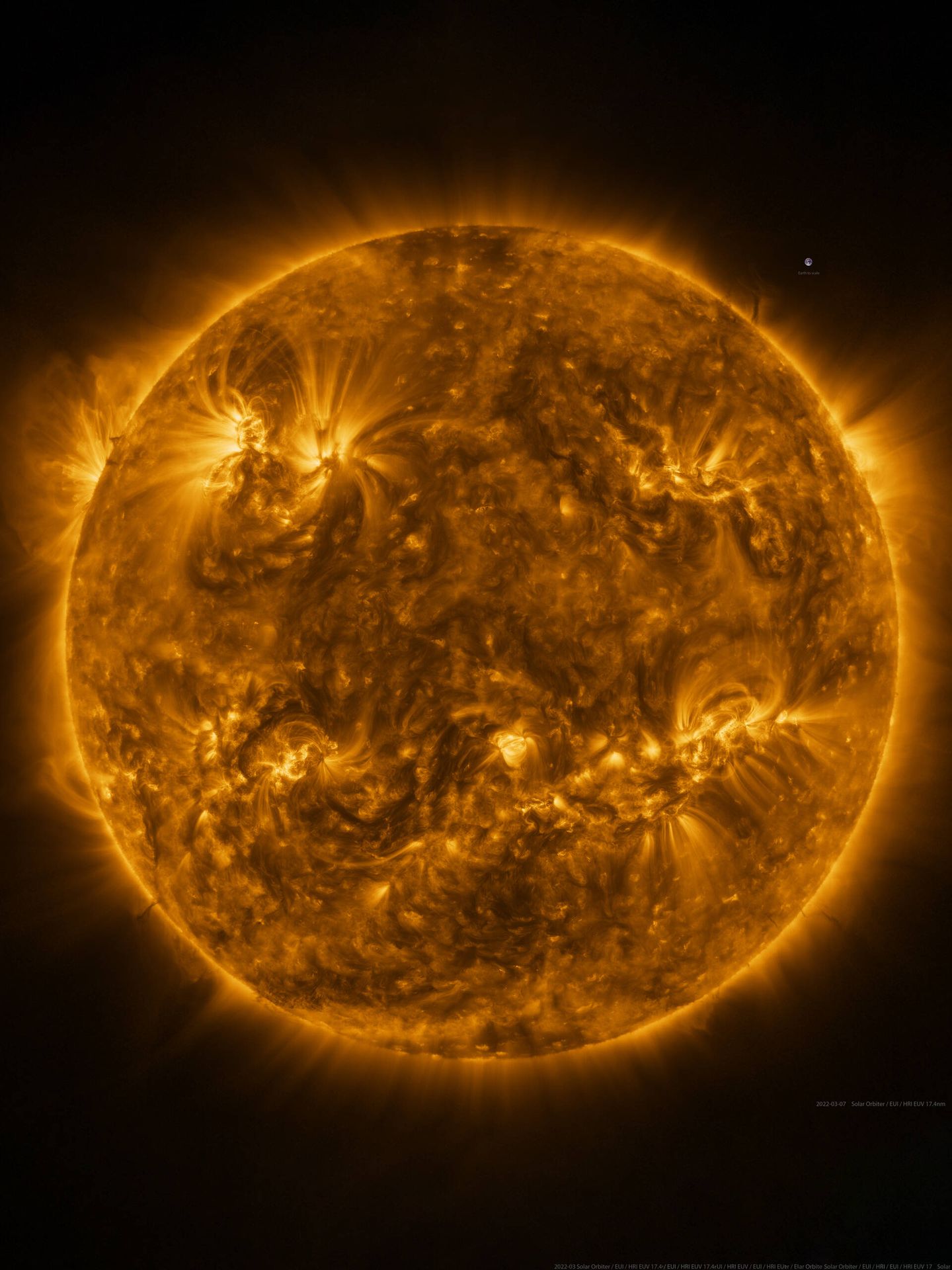 Fotografía del sol tomadas por el Solar Orbiter de la ESA. (ESA)