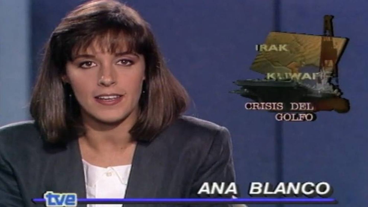 Ana Blanco, en su primer informativo en Televisión Española.