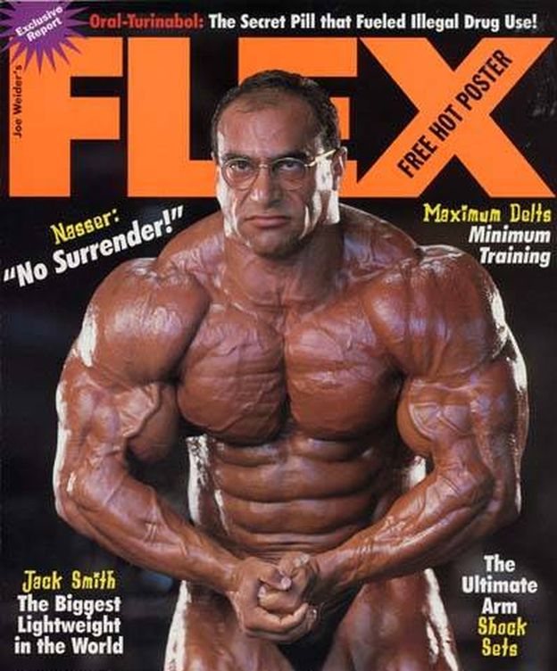 Foto: El Sonbaty en la portada de una popular revista de 'bodybuilding'.