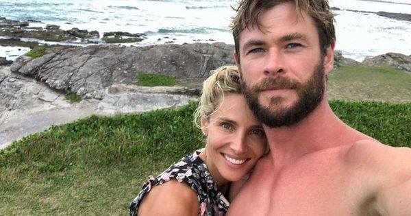 Foto: Elsa Pataky y Chris Hemsworth en una imagen de Instagram en Byron Bay. 