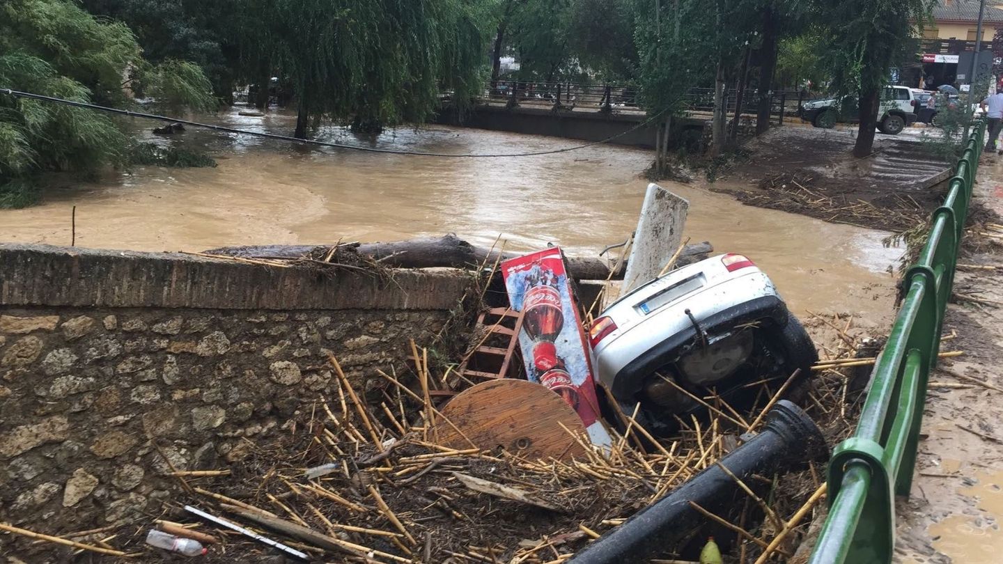 Fotografía de las inundaciones causadas por la tromba en Riofrío. (EFE)