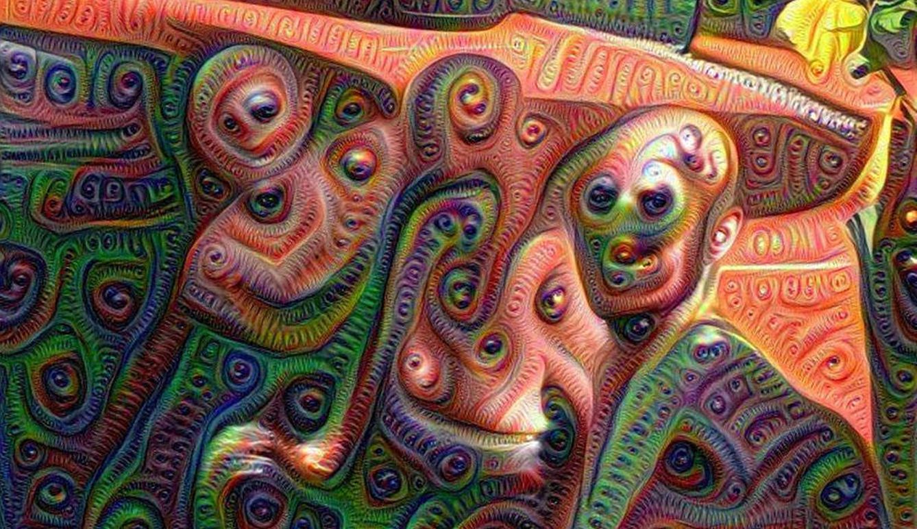 Imagen producida por la red neuronal de Google DeepDream.
