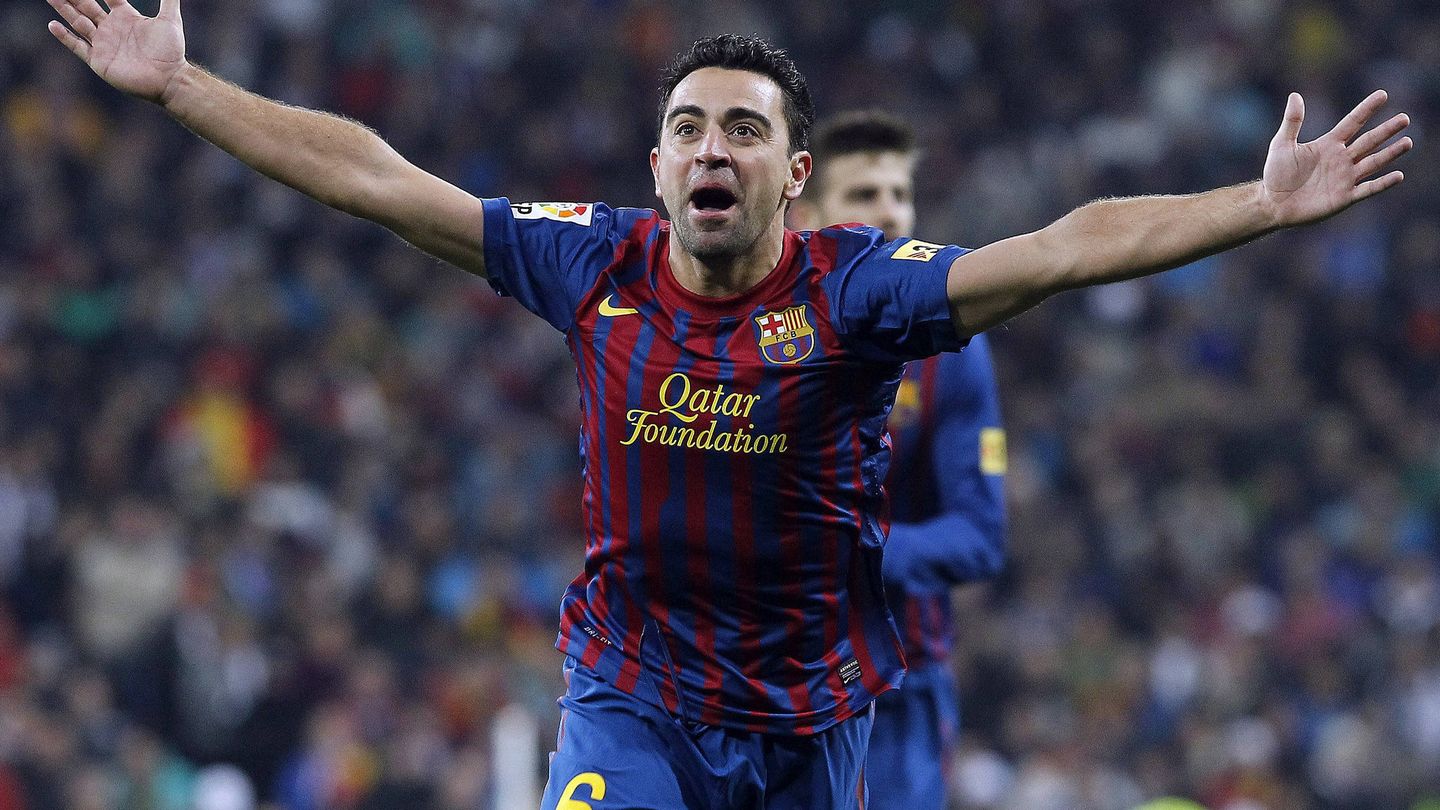 Xavi celebra un gol con el FC Barcelona. (EFE)
