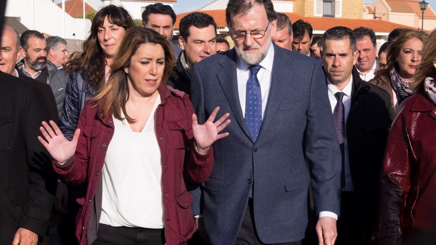 Mariano Rajoy y Susana Díaz, durante una visita a Huelva el pasado mes de marzo. (EFE)