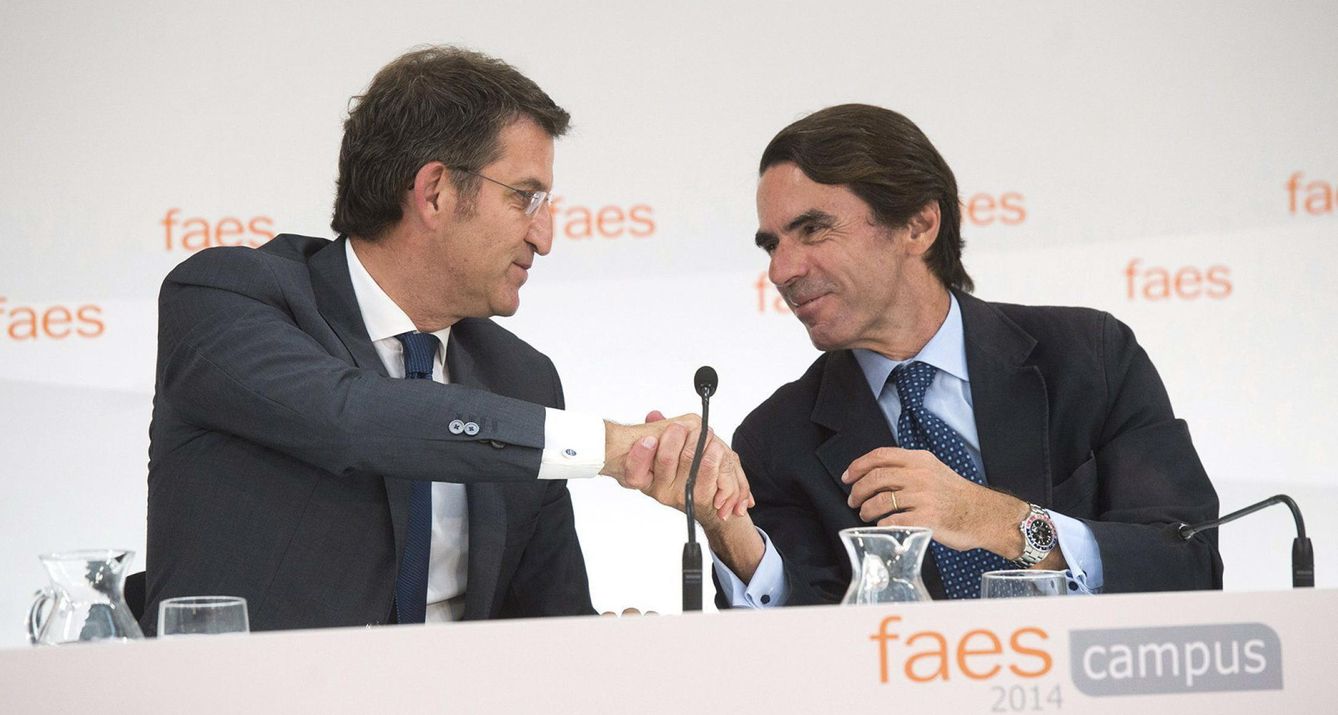 Alberto Núñez Feijóo y el expresidente del Gobierno, José María Aznar. (EFE)