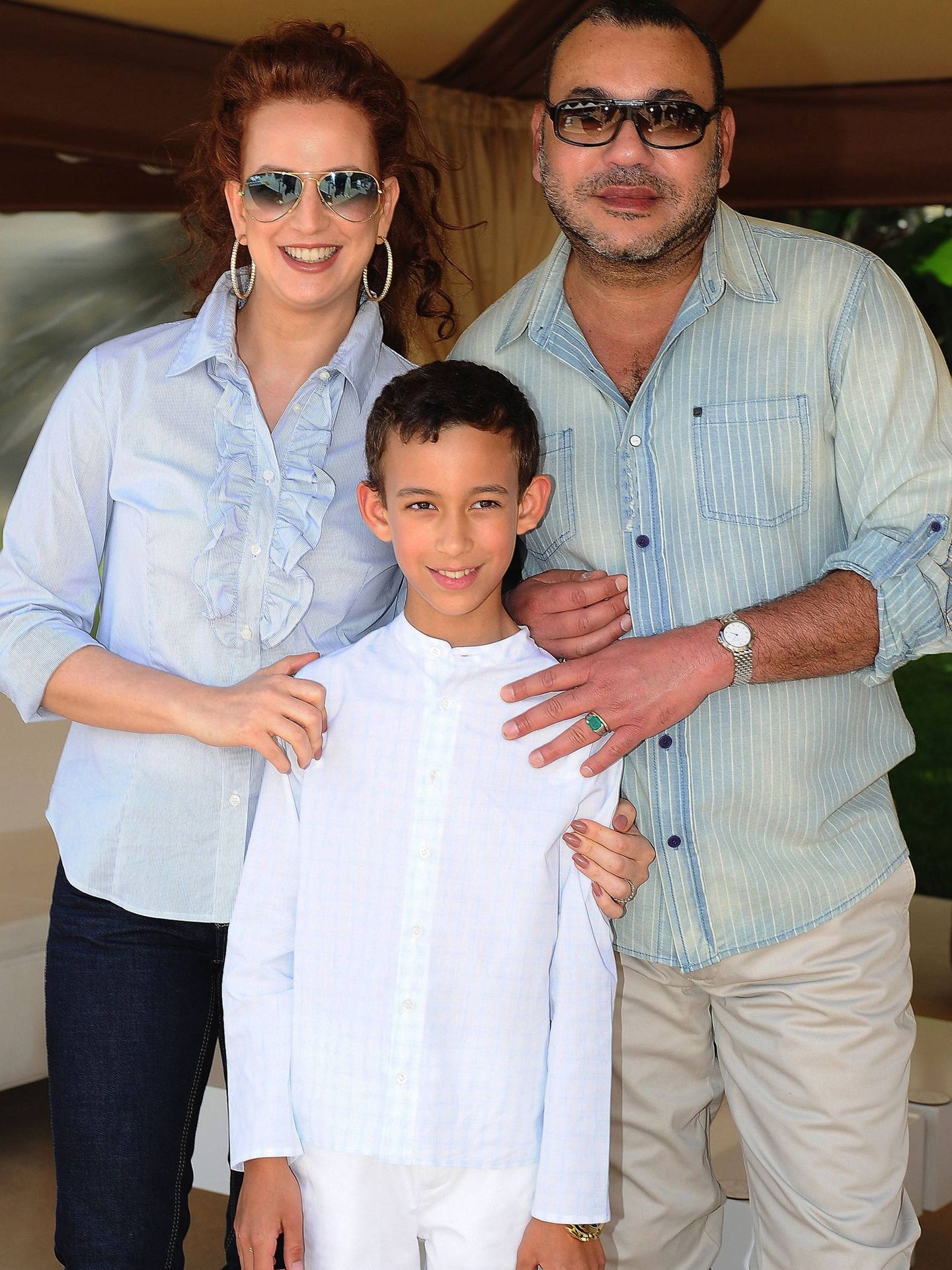 La princesa Lalla Salma con el rey de Marruecos y el príncipe Moulay Hassan.