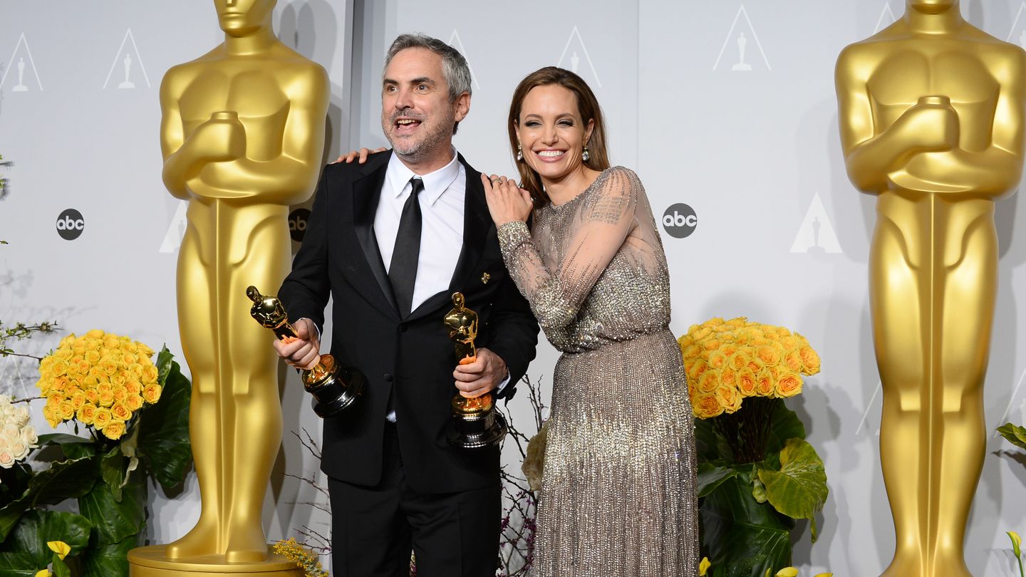 Alfonso Cuarón y Angelina Jolie