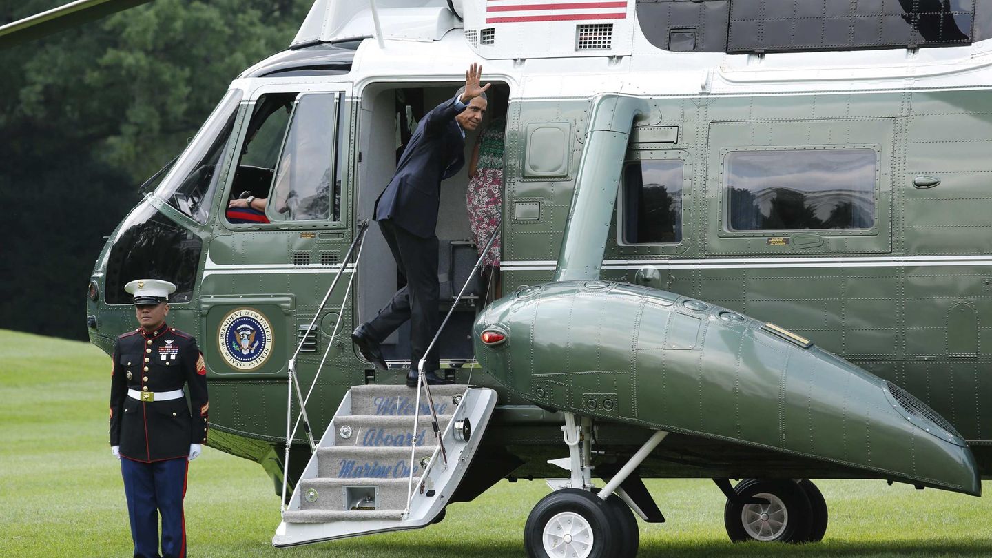 Obama abandonó la Casa Blanca en helicóptero tras su comparecencia (Reuters)