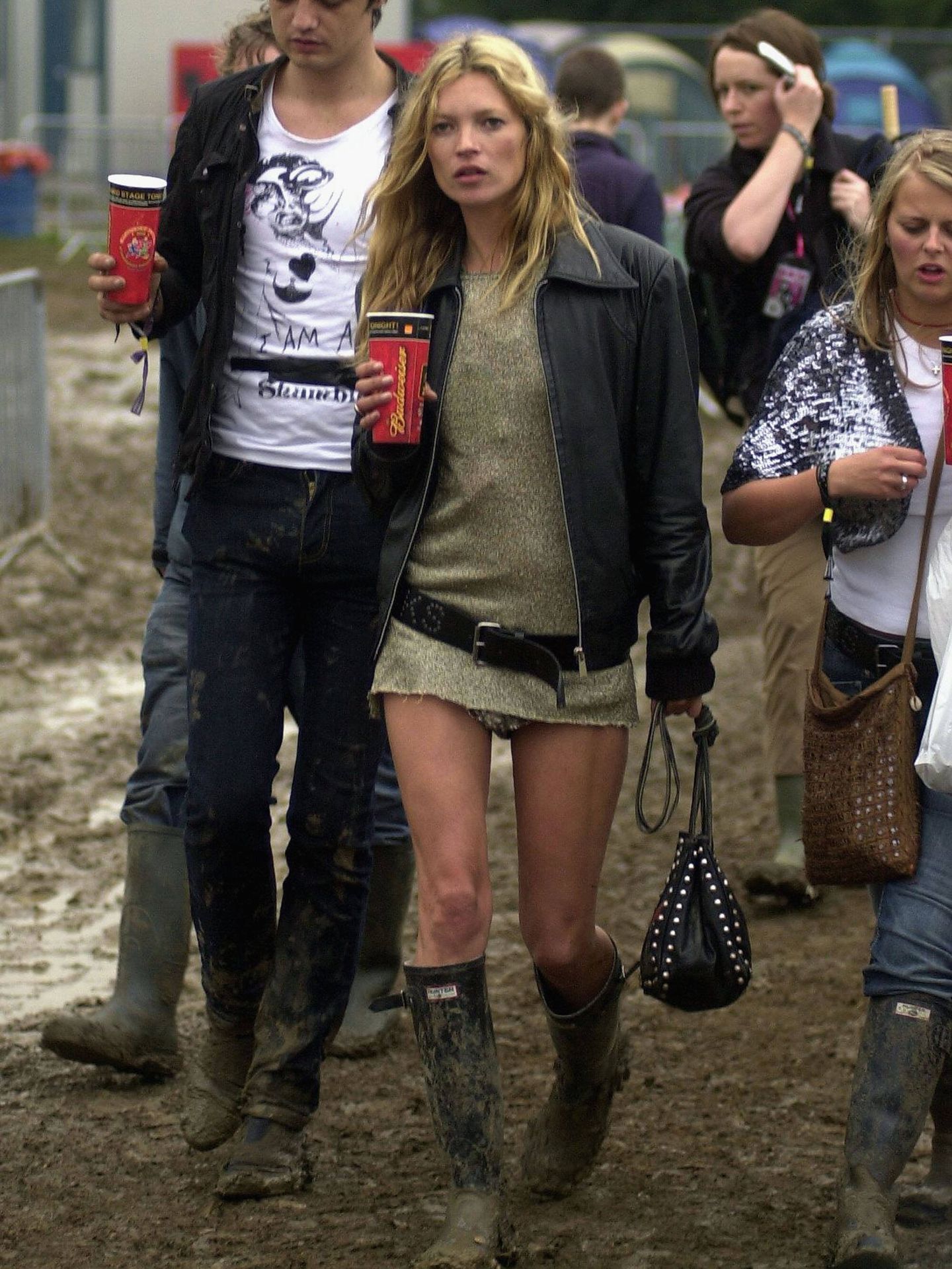Kate Moss en el festival de Glastonbury. (Getty Images)