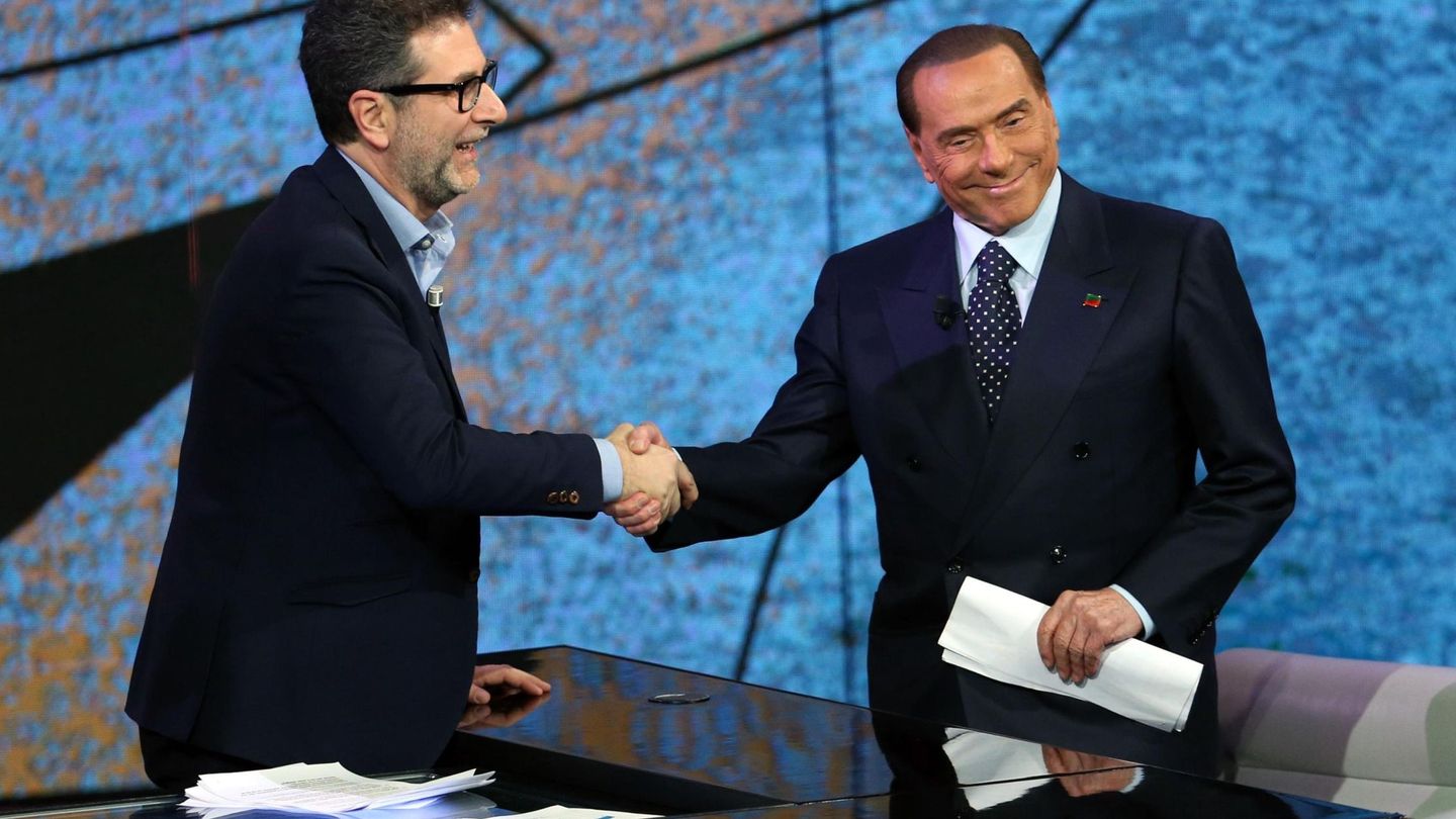 Silvio Berlusconi participa en el programa de televisión 'Che tempo che fa', el pasado 27 de noviembre de 2017. (EFE)