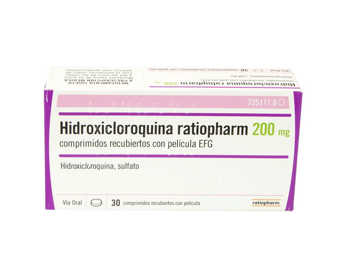 Foto: Hidroxicloroquina Ratiopharm 200mh 30 comprimidos, del grupo Teva, uno de los medicamentos que estarían indicados para luchar contra el coronavirus. 