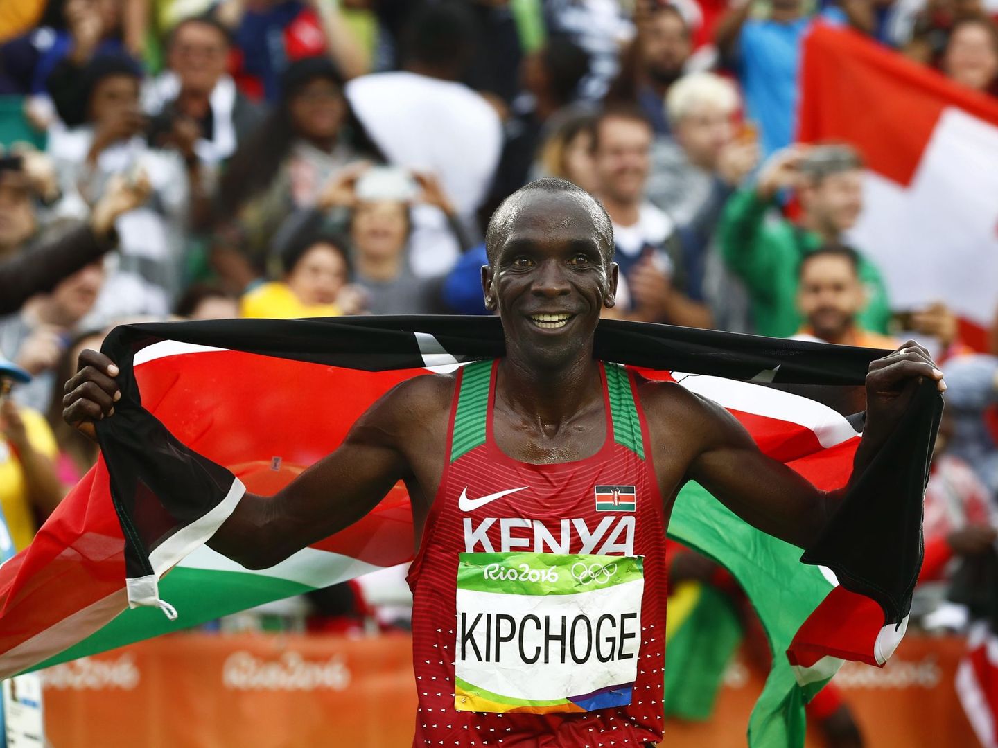 El atleta keniata Eliud Kipchoge ganó la maratón olímpica de 2016. (EFE)