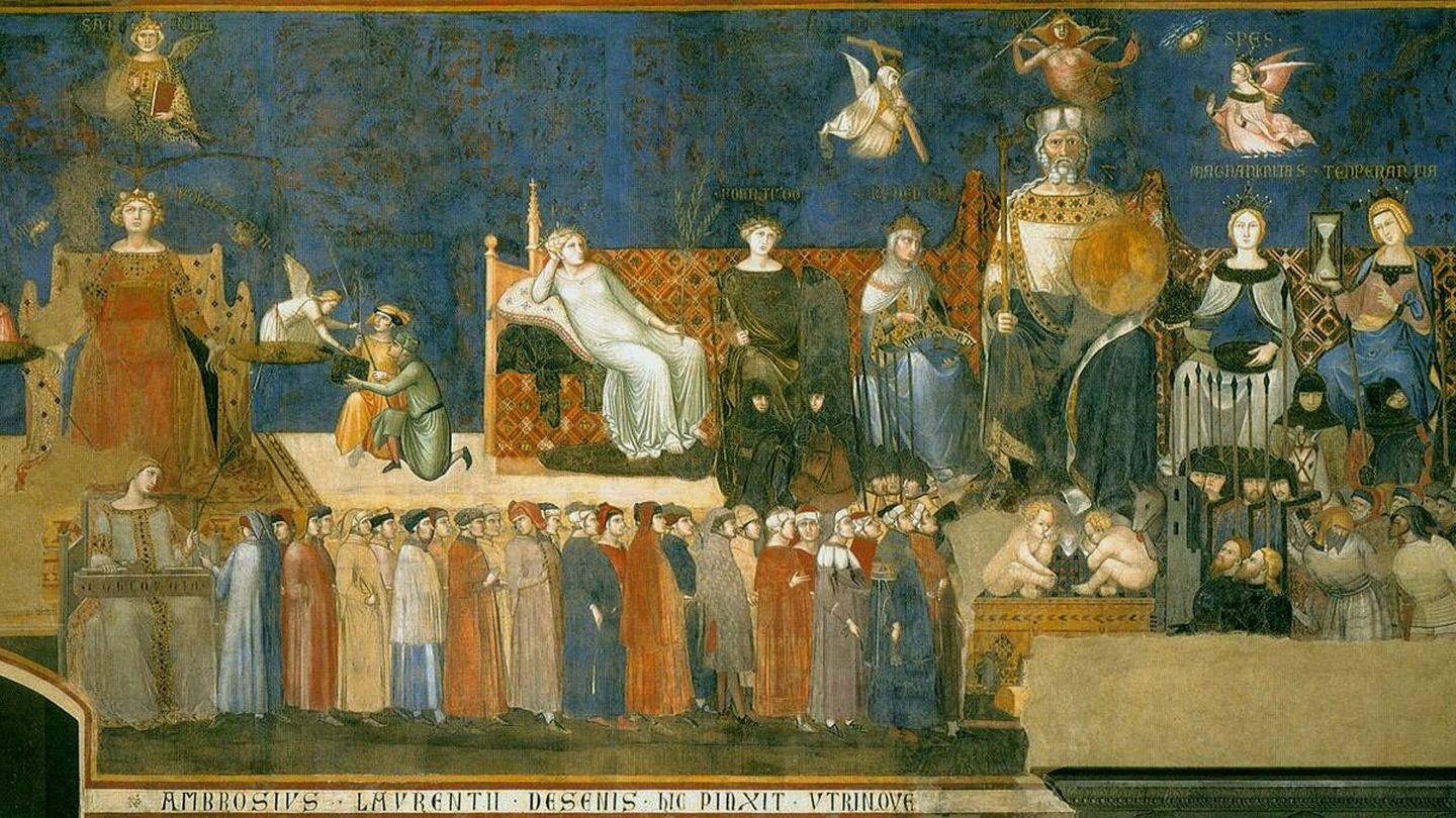 Ambrogio Lorenzetti pintó, en 1338, el fresco 'Alegoría del buen gobierno'