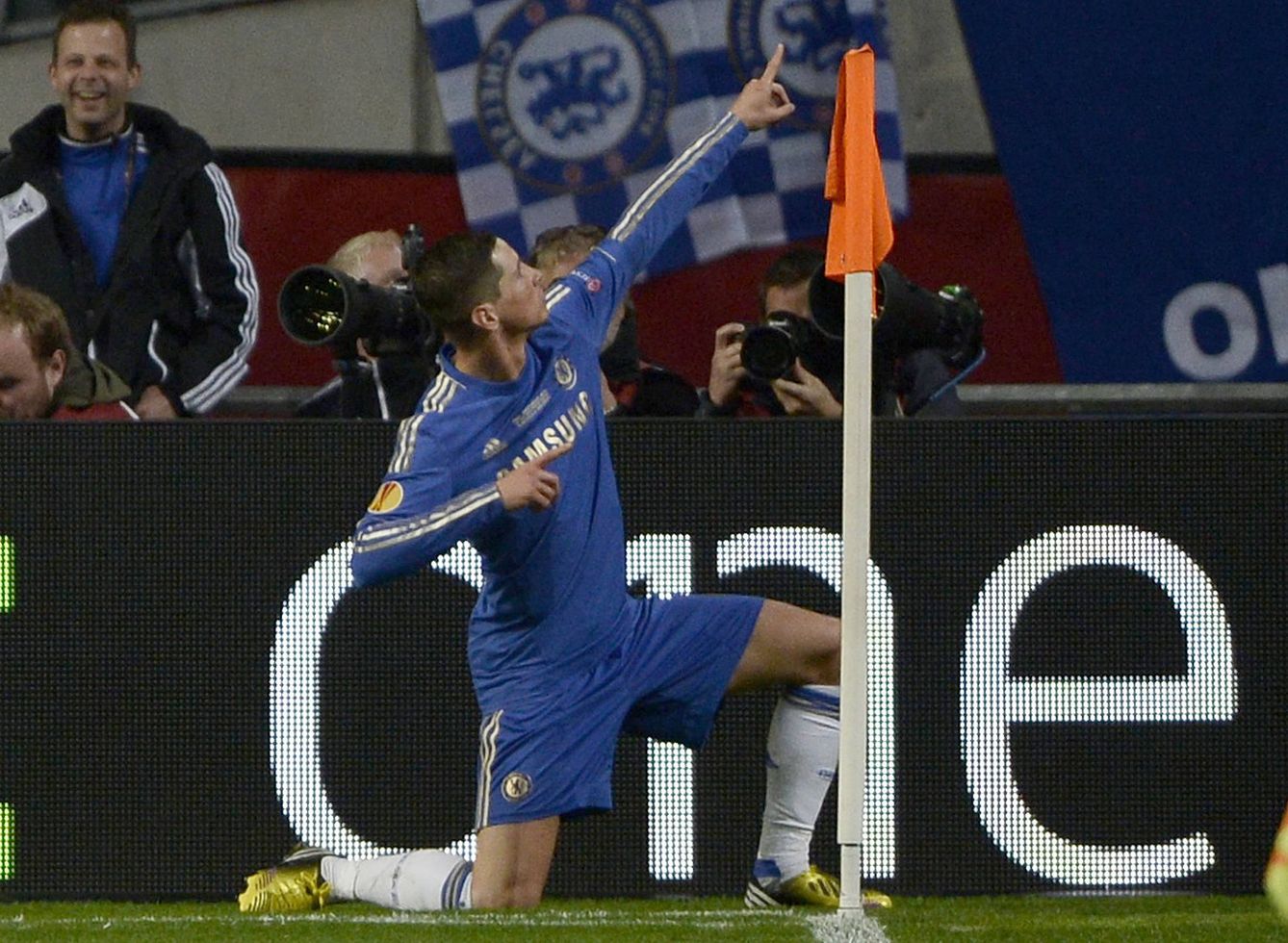 Torres celebra su gol en la final de la Europa League (Reuters)