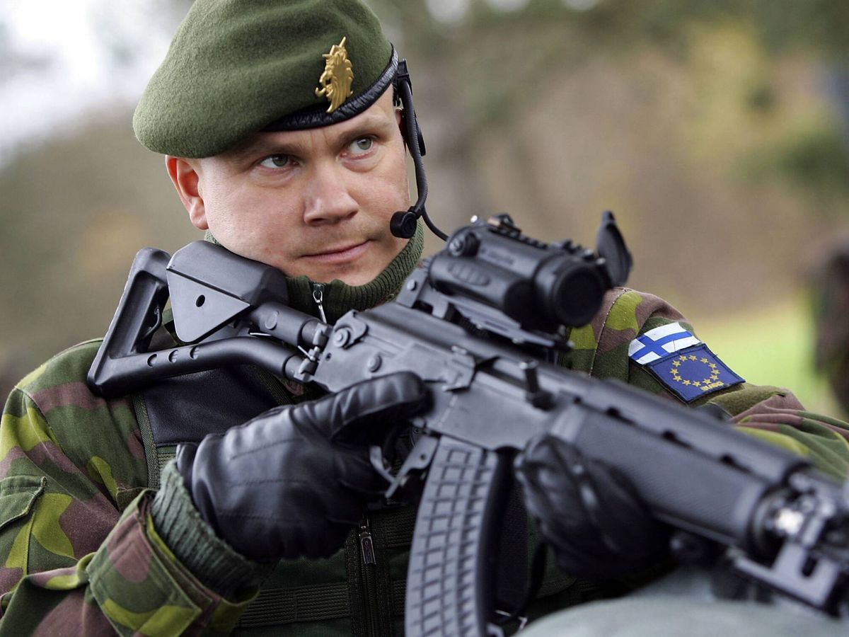 Foto: Soldado finlandés durante un ejercicio de preparación de los EU Battlegroups. (Getty/Andreas Rentz)