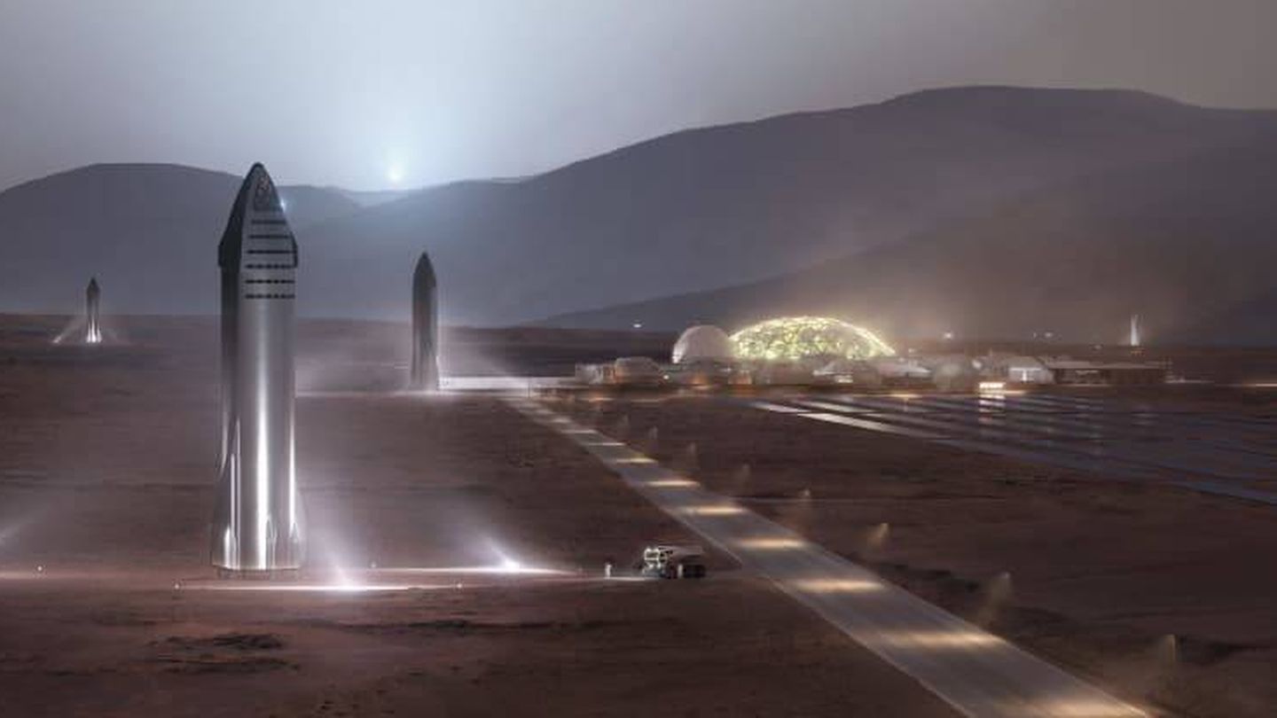 Una imagen de esa futurible colonización de Marte, según SpaceX, prevista para dentro de no muchos años. (SpaceX)