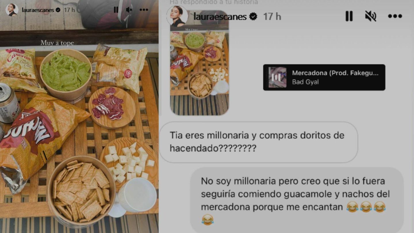 Los básicos de Laura Escanes para las vacaciones: nachos y guacamole de Hacendado (Instagram/@lauraescanes)