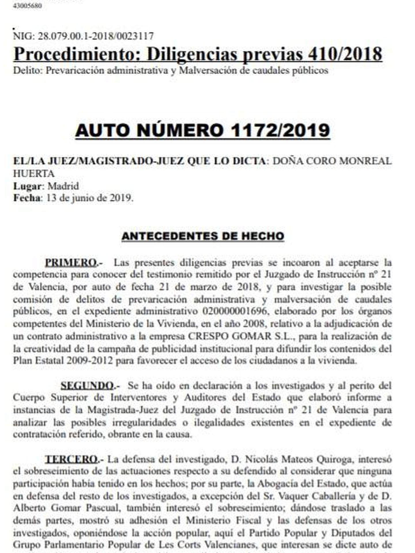 Consulte aquí en PDF el auto de sobreseimiento de la causa contra el equipo de Beatriz Corredor en el Ministerio de Vivienda. (EC)