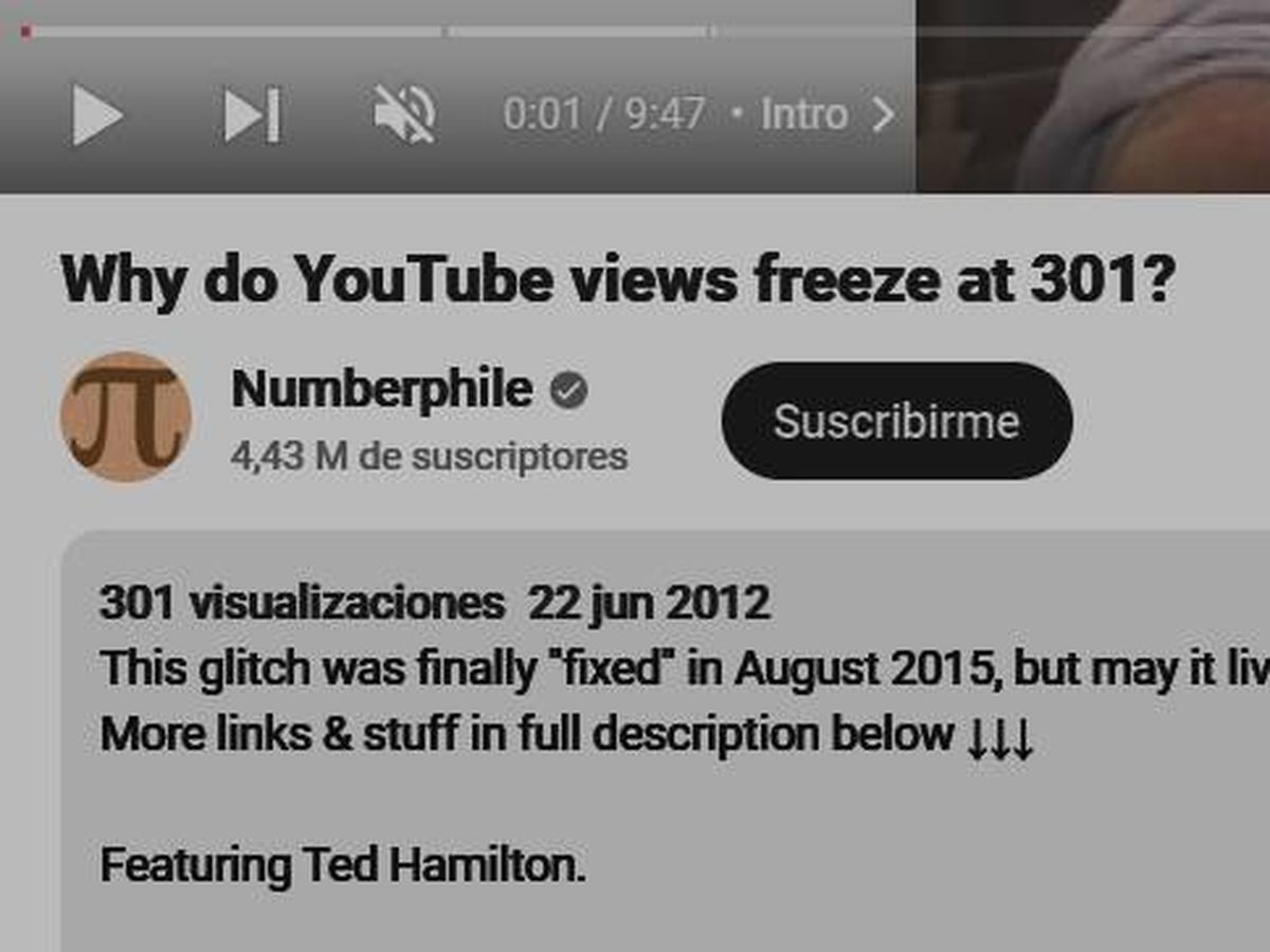 Foto: Este exitoso vídeo de YouTube tiene 301 visitas "congeladas", pero Google ha dado una explicación (YouTube/@numberphile)