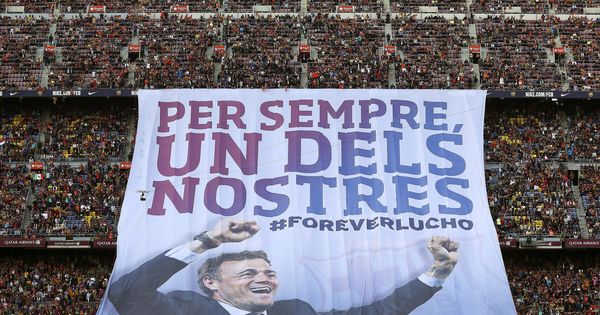 Foto: Pancarta de despedida del Camp Nou a Luis Enrique. (EFE)