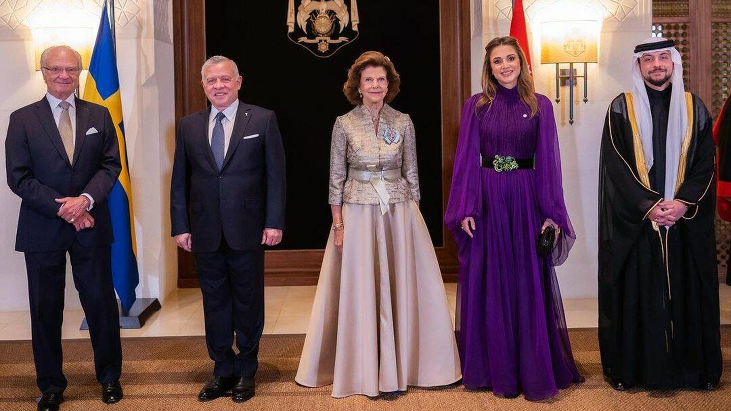 Los reyes de Suecia y de Jordania. (Instagram/@queenrania)