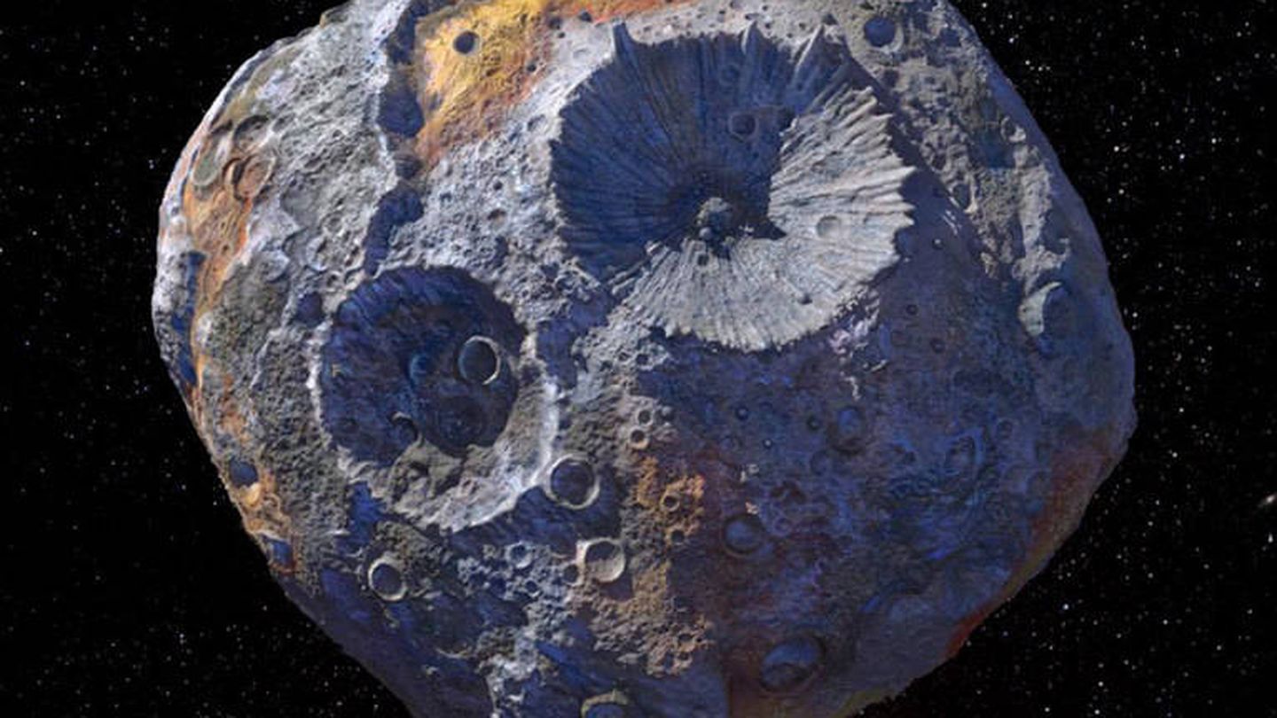 Modelo del asteroide metálico 16 Psyche (NASA/JPL)